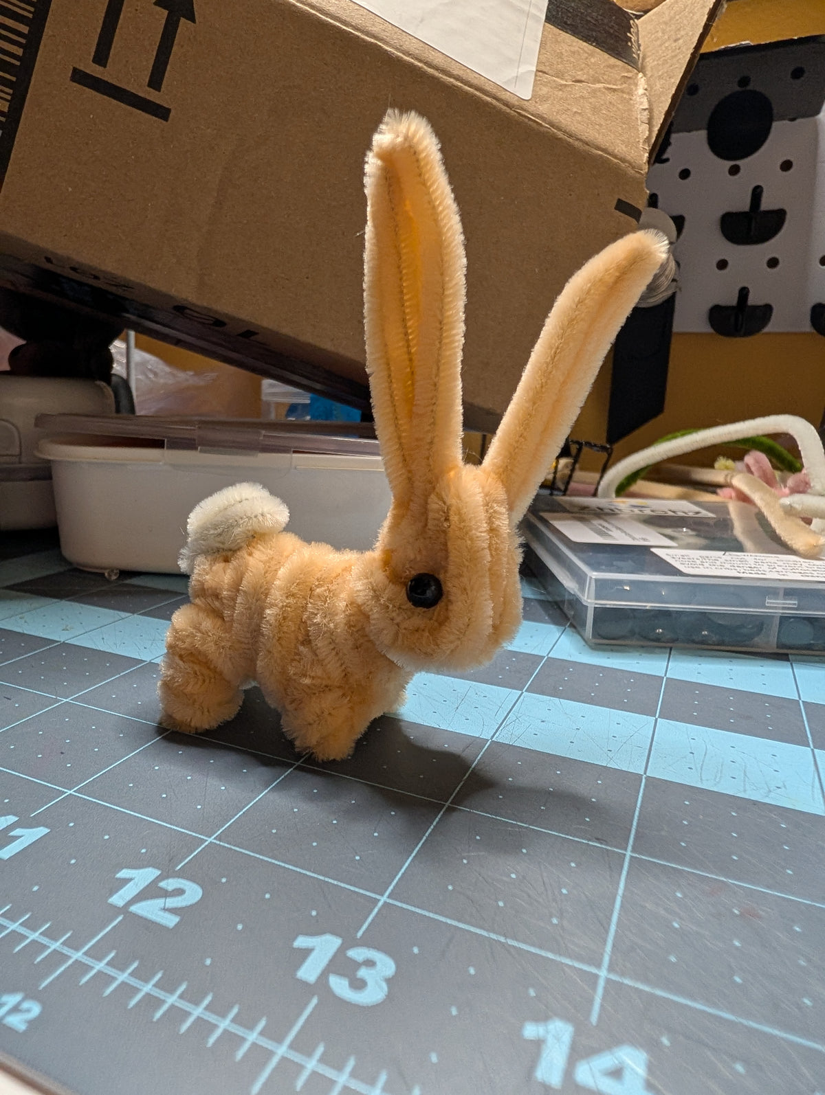 Handmade Pipe Cleaner Bunny — Made to Order — Choose Your Color — Cottagecore Desk Decor