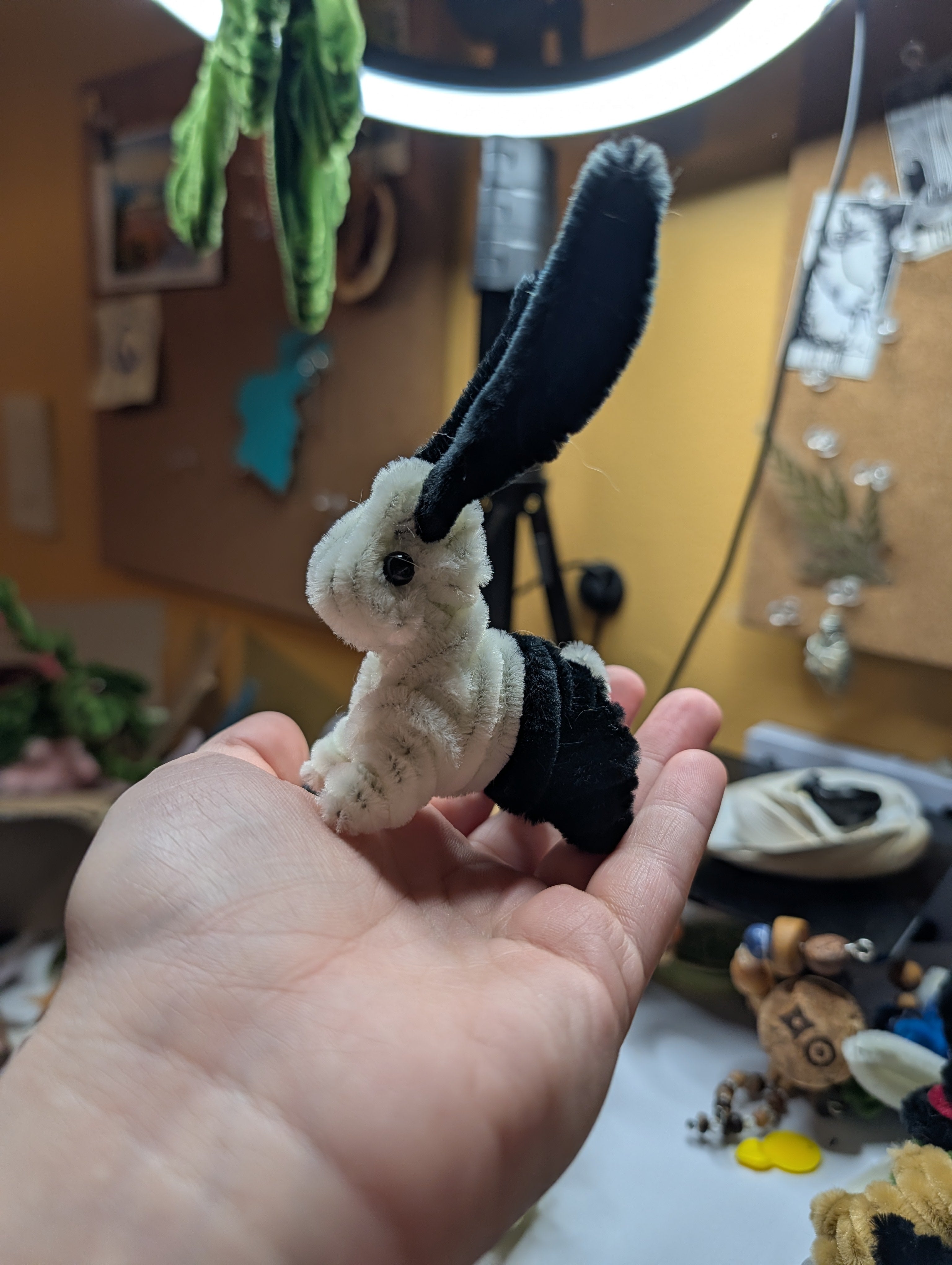 Handmade Pipe Cleaner Bunny — Made to Order — Choose Your Color — Cottagecore Desk Decor