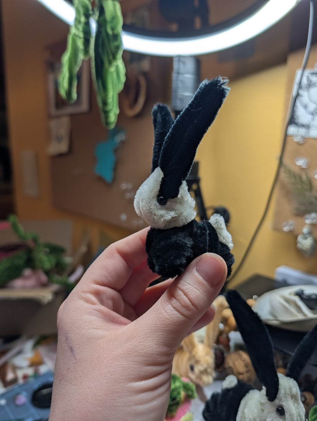 Handmade Pipe Cleaner Bunny — Made to Order — Choose Your Color — Cottagecore Desk Decor